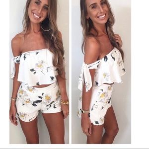 Floral short set